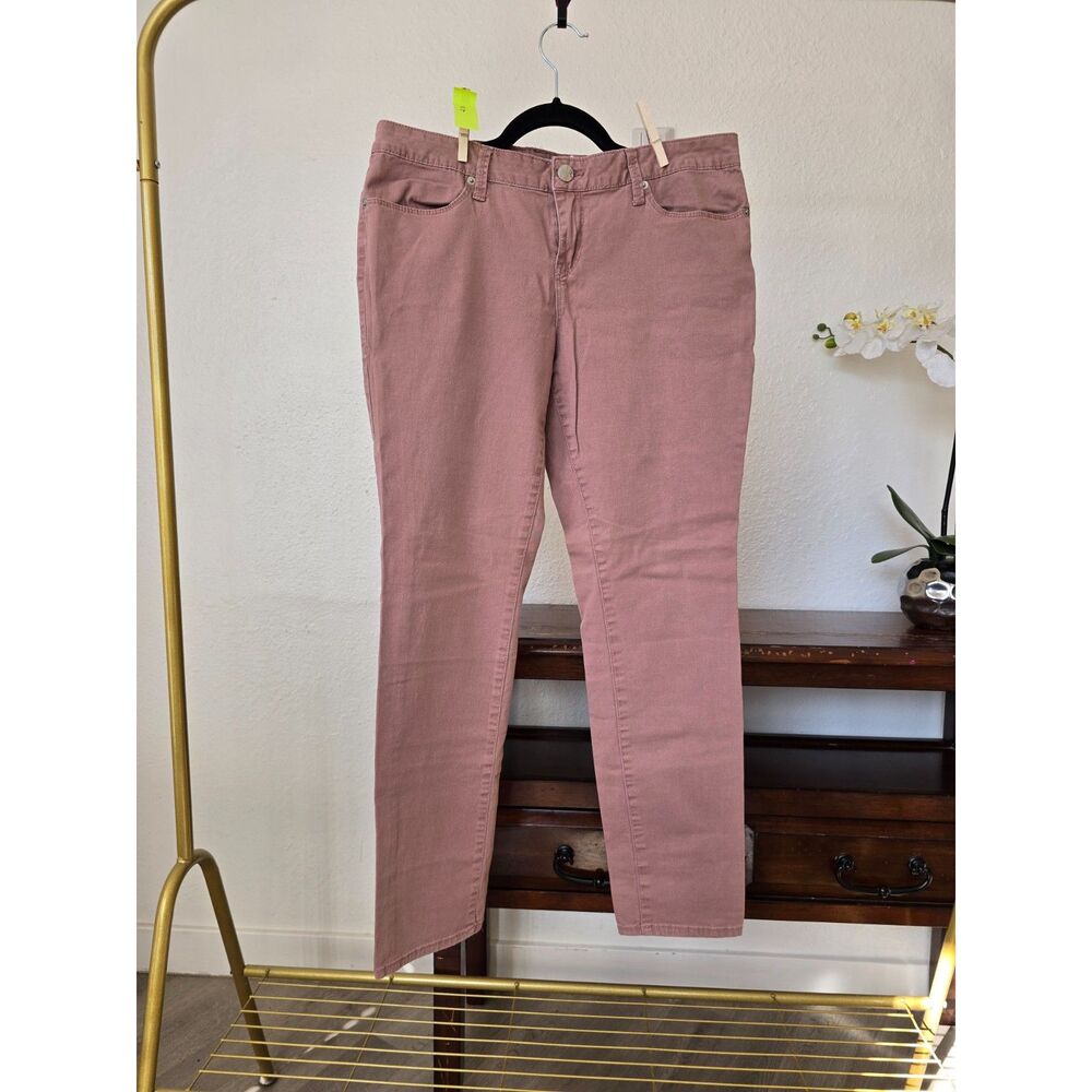 NOBO-Women's pink stretch cotton straight-leg trousers Size 15 US/regular